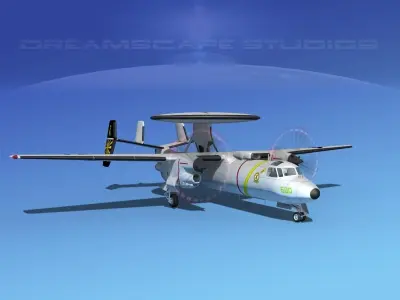 Grumman E-2C Hawkeye V09 3D model