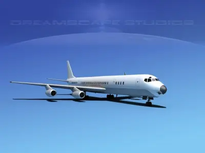 Douglas DC-8-63 Unmarked 1 3D model