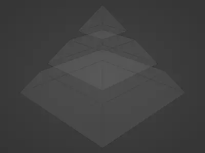 Pyramid Separated into 3 Parts Low-poly 3D model