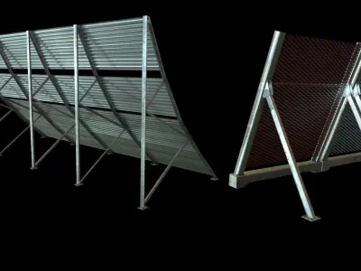 Airport Jet blast deflector Low-poly 3D model