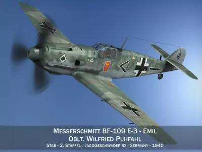 Messerschmitt - BF-109 E - JG 53 3D model