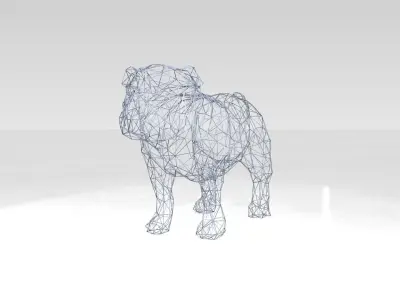 Bulldog Wireframe 3D model