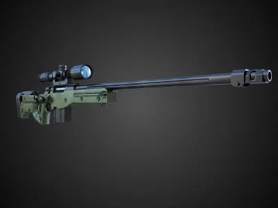 AWM Sniper Rifle Hi-Res 3D model