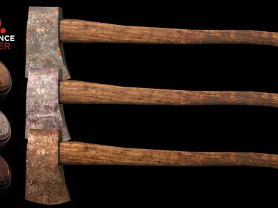 Reality Rust Metal Smart Material - Axe Model - Pbr 8k Texture Low-poly 3D model