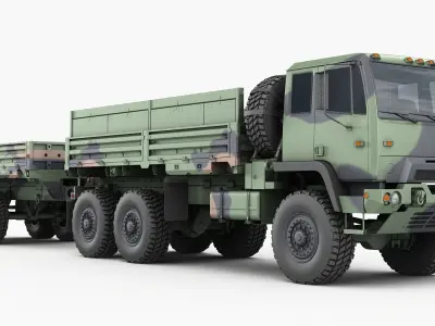 FMTV M1083+trailer M1095 3D model