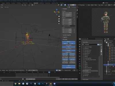 Cartoon Soldier Man Army Military Character  Rigged Low-poly 3D model