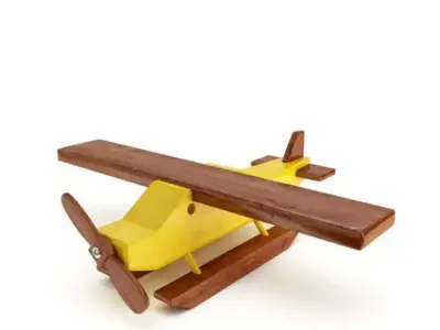 Yellow And Brown Helicopter 3D model