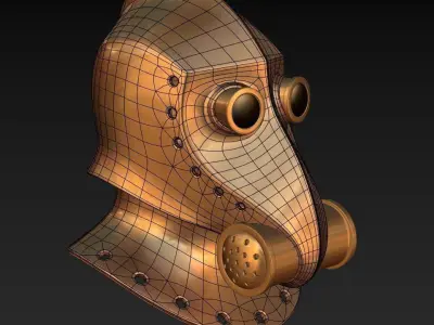 Steampunk helmet Free low-poly 3D model