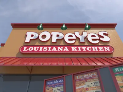 Retail-027 Popeyes With Site 3D model