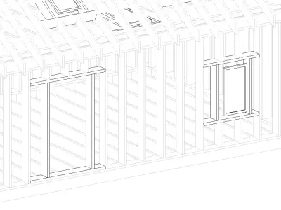 Roof window on an intermediate beam skylight Free low-poly 3D model
