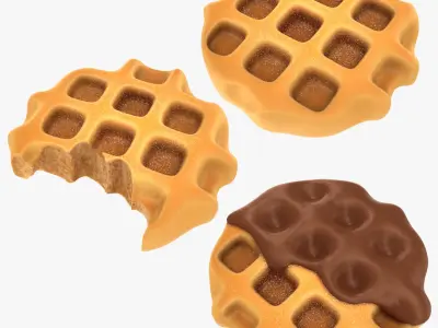Waffle Cartoon Collection 3D model