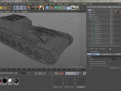 KT-140 Concept Tank Low-poly 3D model