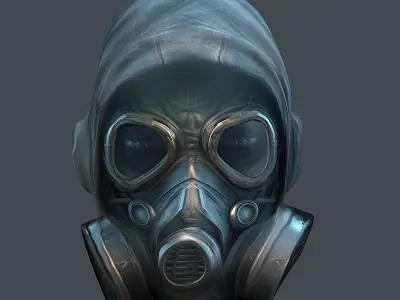 Gas mask helmet 3d model military combat fantasy Low-poly 3D model