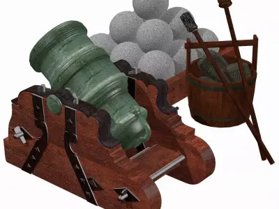 Howitzer 365-06 500lbs Low-poly 3D model