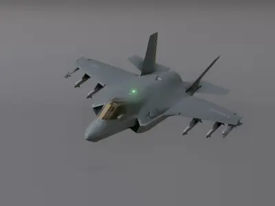 F35 -Bomber Fighter Jet Low-poly 3D model