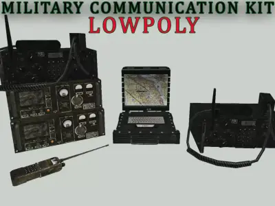 Military Communication Kit Lowpoly Free low-poly 3D model
