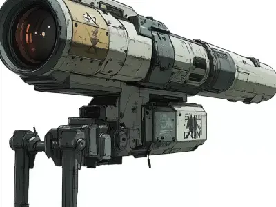 Vehicle-Mounted Military Scope - 3D Model for Games 3D model