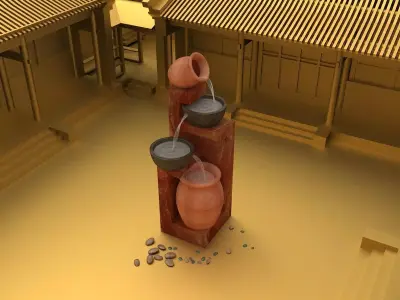 Chinese courtyard house Siheyuan 3D model