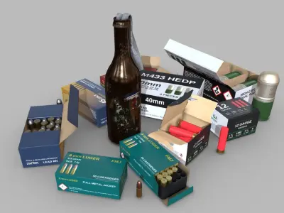 Ammunition Package Low-poly 3D model
