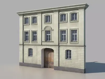Classic building facade 01 Low-poly 3D model