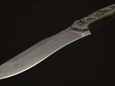 Combat Knife - Model - Textures Low-poly 3D model