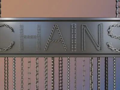 Chain Links - a set of seven different chains links Low-poly 3D model