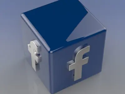 Facebook Logo Low-poly 3D model