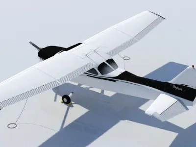 Cessna Skyhawk C172 Static Low Poly   Low-poly 3D model