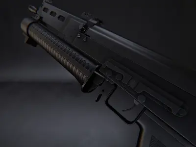 AAA PP-19 BIZON Game Ready PBR Low-poly 3D model