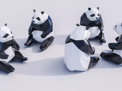 Lowpoly Panda 001 3D model