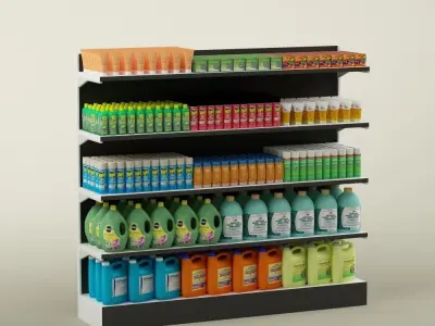 Storage shelving rack chemical products 02 3D model