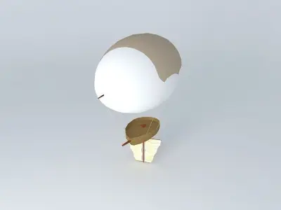 Airship egg on hot air balloon Free 3D model