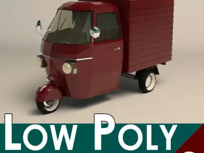 Low Poly Three Wheeled Van Low-poly 3D model
