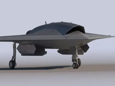 Stealth Drone Advanced Military UAV Low-poly 3D model
