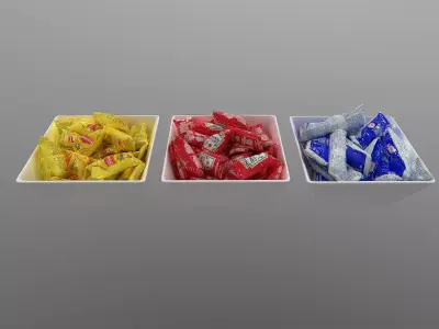 Ketchup Mayo and Mustard Packets - High-Quality 3D Models 3D model