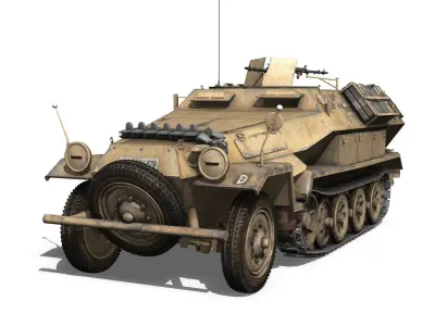 SD KFZ 251 7 - Ausf B - Hanomag Halftruck - 2PD 3D model