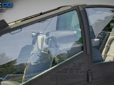 AH 64D Apache Longbow Helicopter Cockpit by NoneCG Free low-poly 3D model