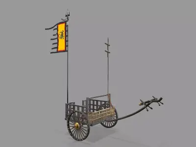 Chariot Fire Cart - Fire Cart Low-poly 3D model