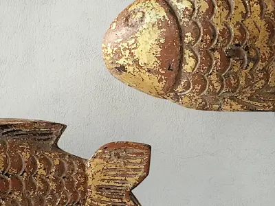 Antique Burmese Gilded Fish 3D model