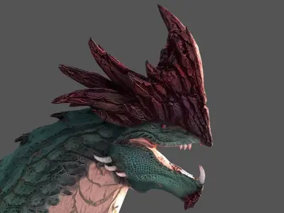 Green Dragon Low-poly 3D model