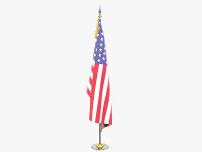 American Flag V2 3D model