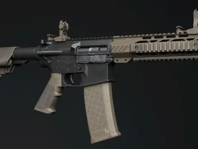 AR15 - assault rifle Low-poly 3D model