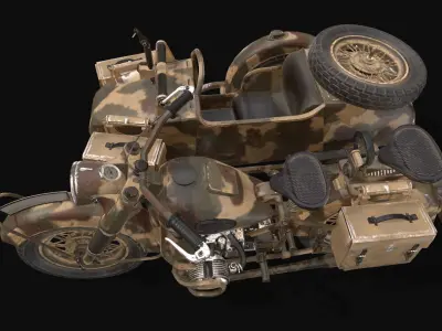 Motorcycles R75 Low-poly 3D model