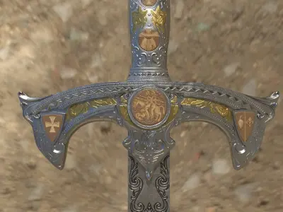 Sword Templar Low-poly 3D model