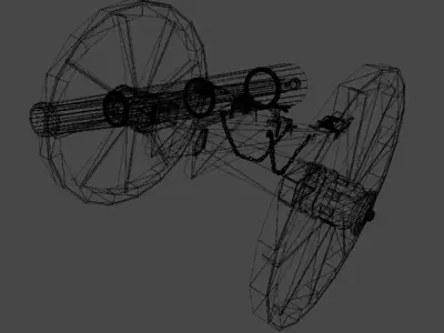 1860 12 Pounder Civil War Cannon Low-poly 3D model