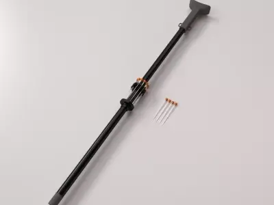 Blowgun stick with two screws 3D model