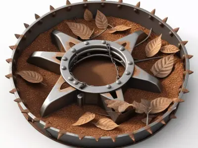 Weathered Spiked Landmine Prop 3D model