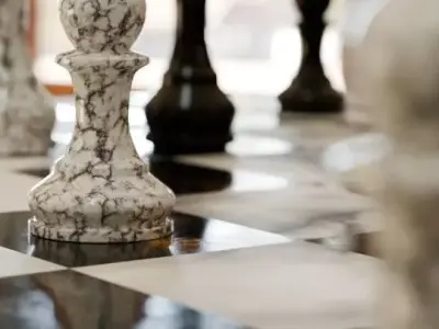 Marble Chess Pawn Render Blender 3D Artwork Low-poly 3D model