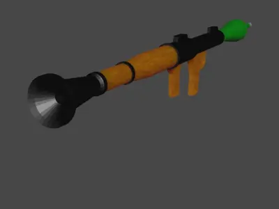 lowpoly game ready RPG grenade launcher Free low-poly 3D model