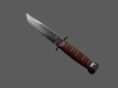 Knife Ka-Bar Low-poly 3D model